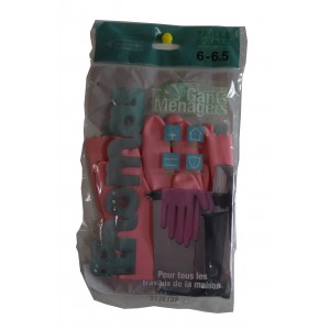 Réf 99-6 -Paire de gants ménage latex taille 6/6.5